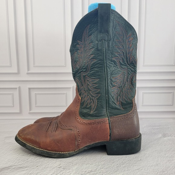 Ariat Heritage Stockman Western Cowboy Boots Cedar Green Brown Men 9 EE